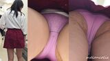 [upskirt1555 upside-down shooting] A young girl who is erotic in the front desk where she can take a pink P with naughty stains at a bookstore