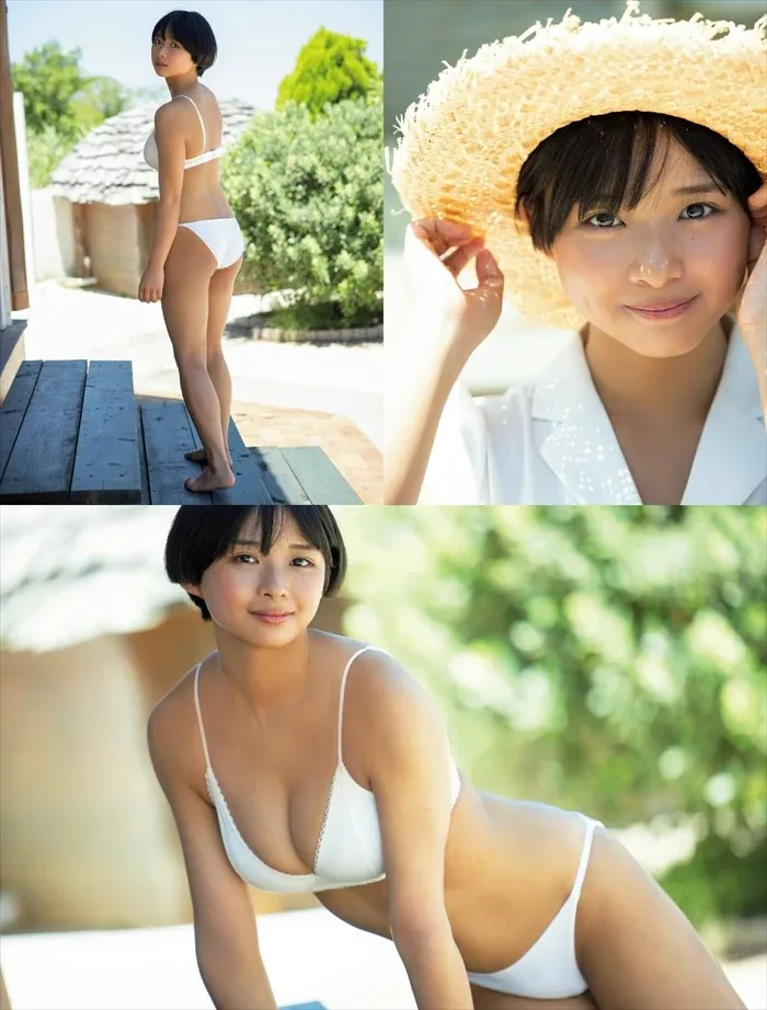 Erotic images of Kuwashima sea sky. Short cut beauty busty boobs swimsuit 58th image