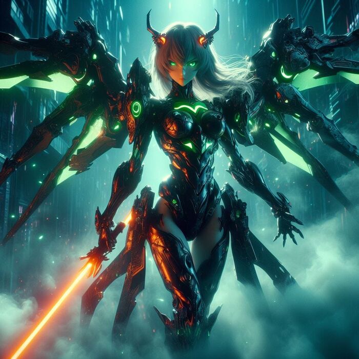 Armored Girl AI Generated 2th image