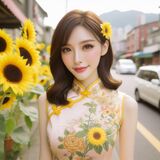 青春的妹子果然好(向日花風格) AI Generated