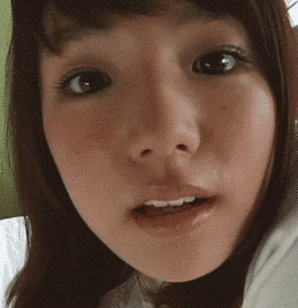 33 kissing GIFs! - A naughty girl who chews at the camera is erotic and comes out! 2th image