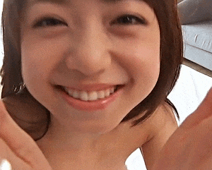 33 kissing GIFs! - A naughty girl who chews at the camera is erotic and comes out! 33th image