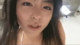 33 kissing GIFs! - A naughty girl who chews at the camera is erotic and comes out! 6th image