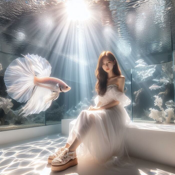 海底古civilization的少女與鬥魚 AI Generated 5th image