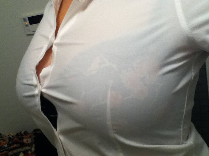 Erotic images of busty office ladies claiming their breasts 53th image