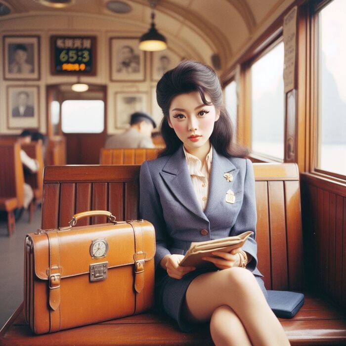 兩個不同century的上班妹子 各有特的美與韻味 AI Generated 3th image