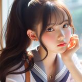 青春的妹子果然好(馬尾風格) AI Generated