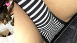 [upskirt1805 upside-down shooting clerk Mr./Ms.] A karaoke clerk who takes a picture of a black and white striped P that is too erotic in the crotch by upside down or crouching