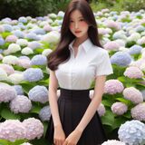 青春的妹子果然好(繡球花風格) AI Generated