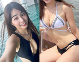 虎牙甜心辣穿性感泳裝「炸出巨量籌碼」chest front cloth charge 全失蹤 (11P)