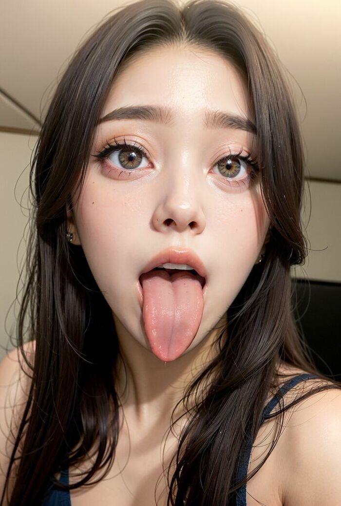 [2nd] 70 Ahegao AI erotic images I tried to generate a lascivious face beauty with a close eye tongue out 5th image