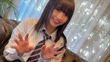 JK Koharu-chan who was able to vaginal shot on the spot when she pressed it with a glue