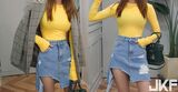 滿到快爆出來拉! Super breasts, Korean national right sister, tight hair, clothes 豐滿上圍快explosion!