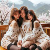 身穿洞洞裝的姐妹花 AI Generated
