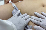 Erotic images of examining the lower abdomen