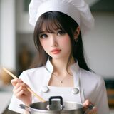 青春的妹子果然好(廚師風格) AI Generated