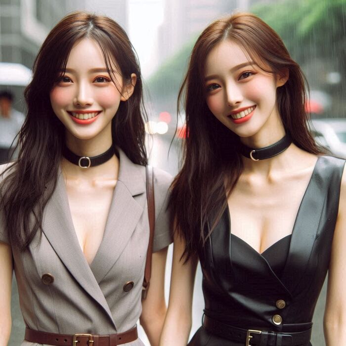 雨天街頭隨拍趕上班的OL AI Generated 5th image