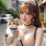 青春的妹子果然好(貓咪風格) AI Generated