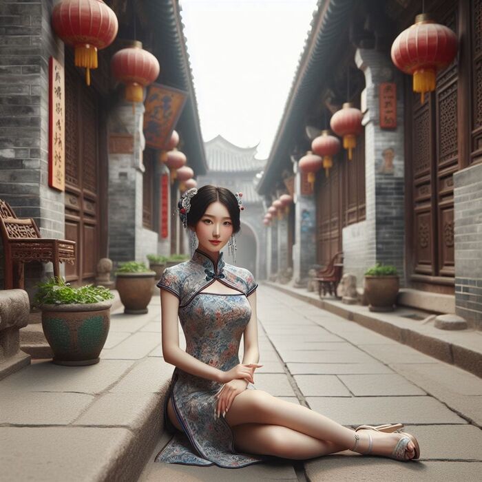 古風旗袍.長腿妹 AI Generated 4th image