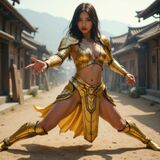 FLUX.1 Sexy armor image of an older sister who seems to have low defense but seems to have high attack power and can't get close AI Generated